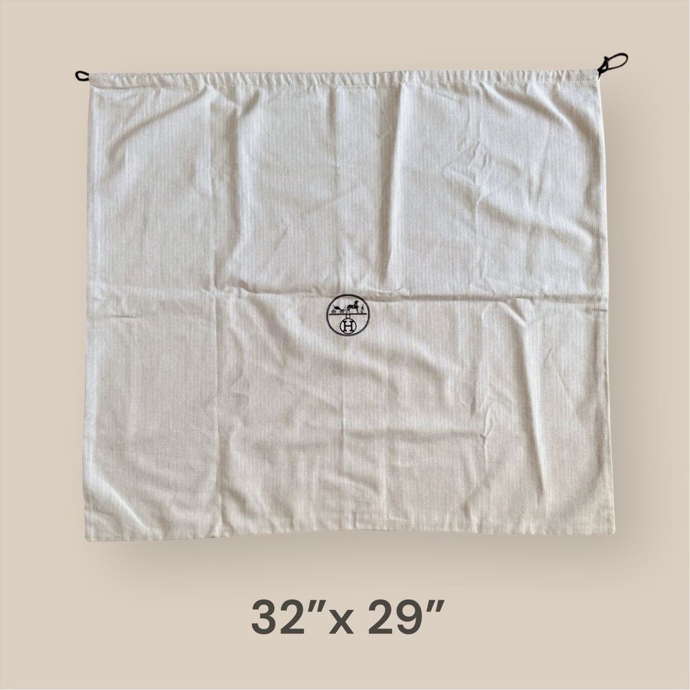 Hermès XXL Dust Bag 33x29 Oversized Canvas Storage Cover Blanket Travel Neutral - Picture 6 of 10